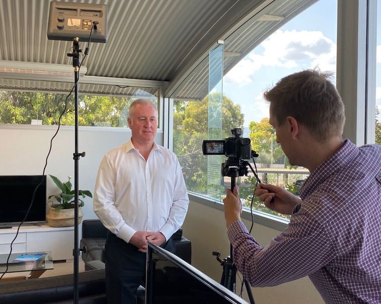 Dave on camera for LEAP Australia video resized for web