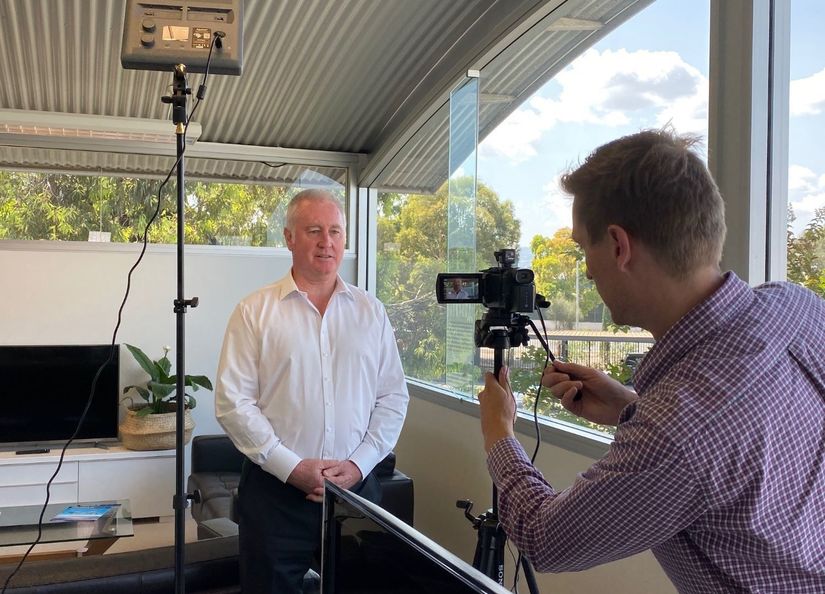Dave on camera for LEAP Australia video resized for web