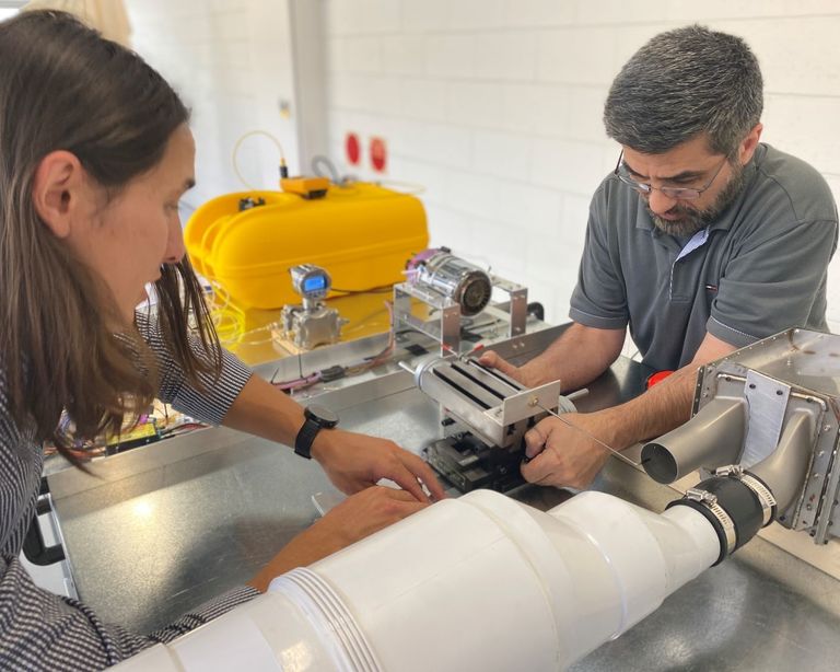 Engineers in workshop