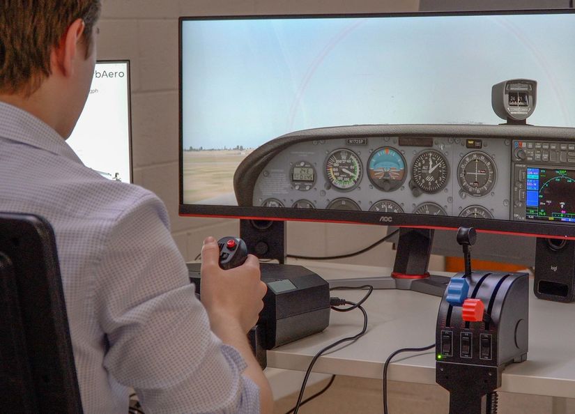 Engineer at computer