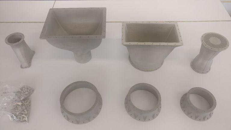 Individual components of the recuperator test rig