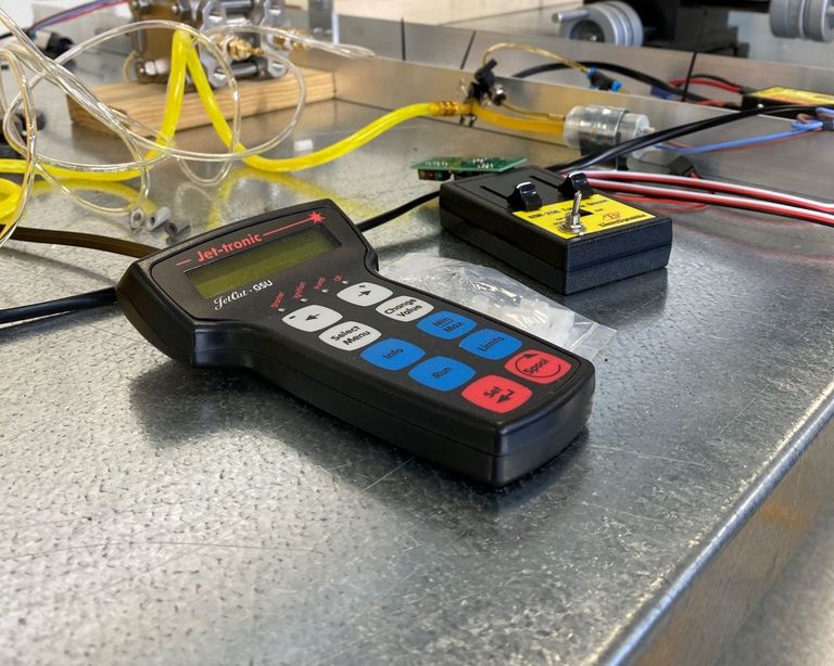 Guages on bench during recuperator testing