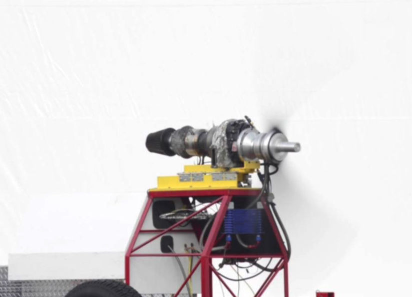 Turbaero engine on test stand